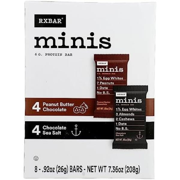RXBar Minis Peanut Butter,  Chocolate Sea Salt, 8 bars 7.3oz