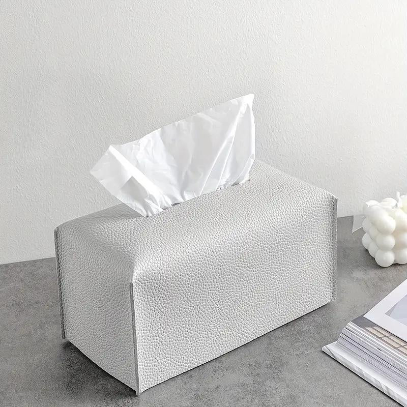 Rectangular Tissue Box Cover - White