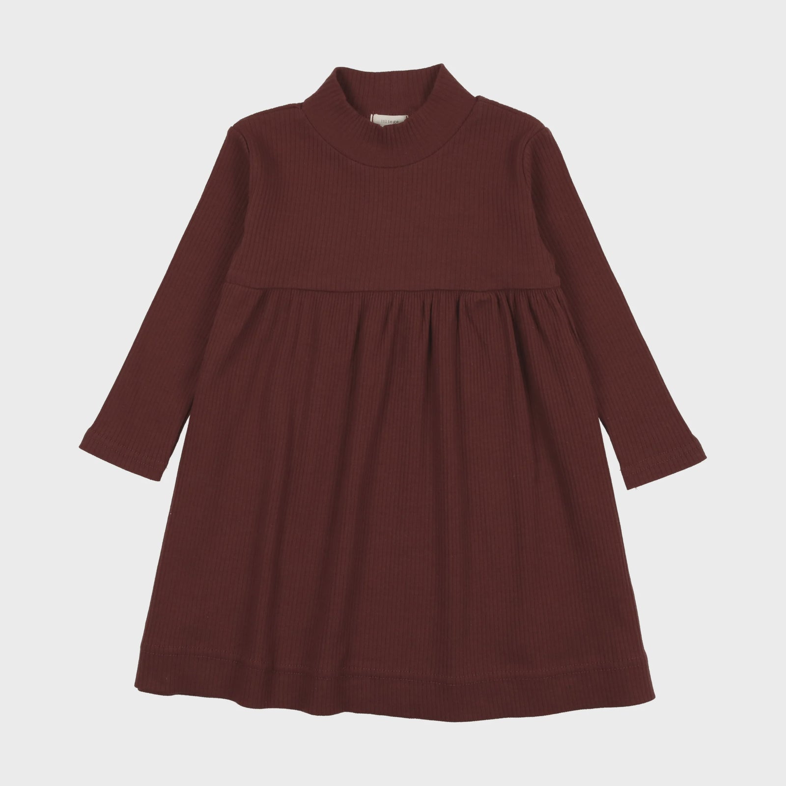 Rib Mockneck Dress Burgundy / 7Y