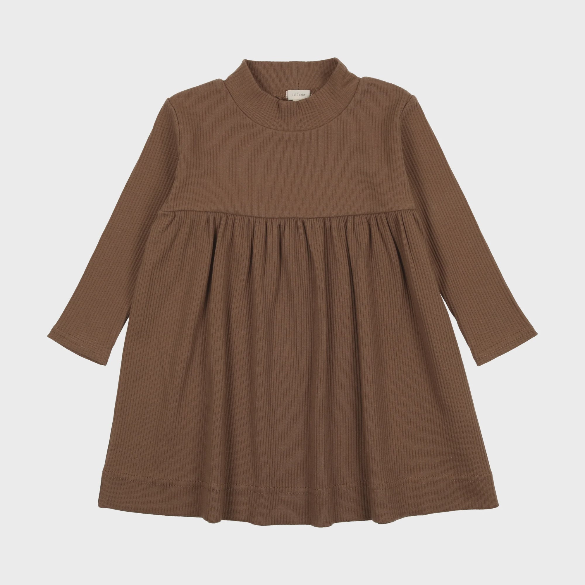 Rib Mockneck Dress Camel