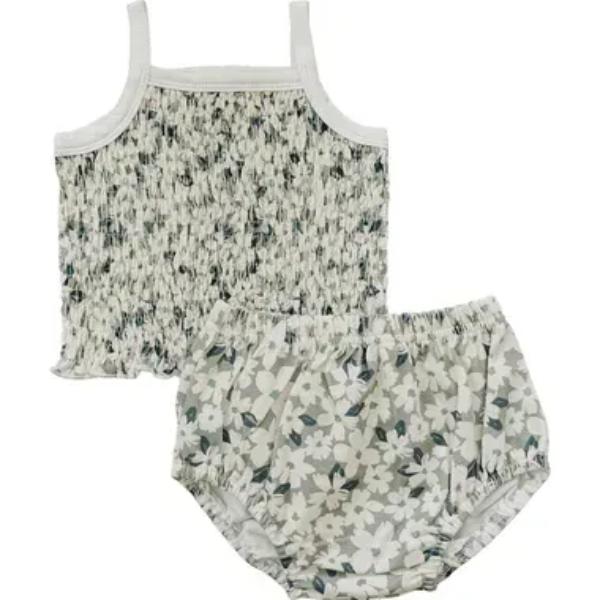 Ruched Floral Bloomer Set