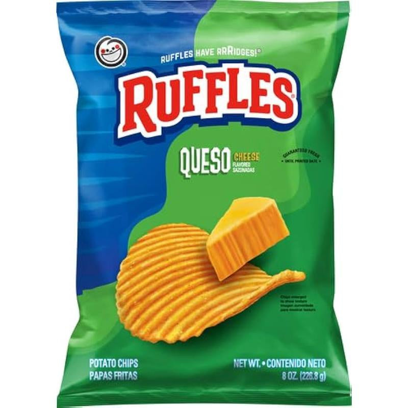 Ruffles Potato Chips Queso Cheese Flavored 8oz