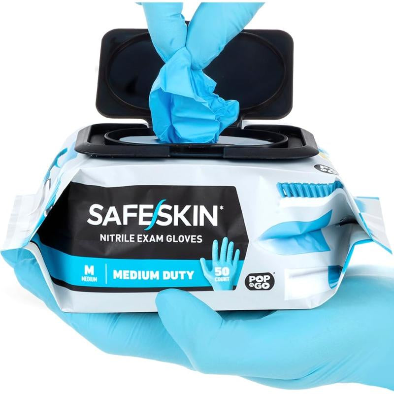 SAFESKIN Nitrile Disposable Gloves Sz M. 50 ct