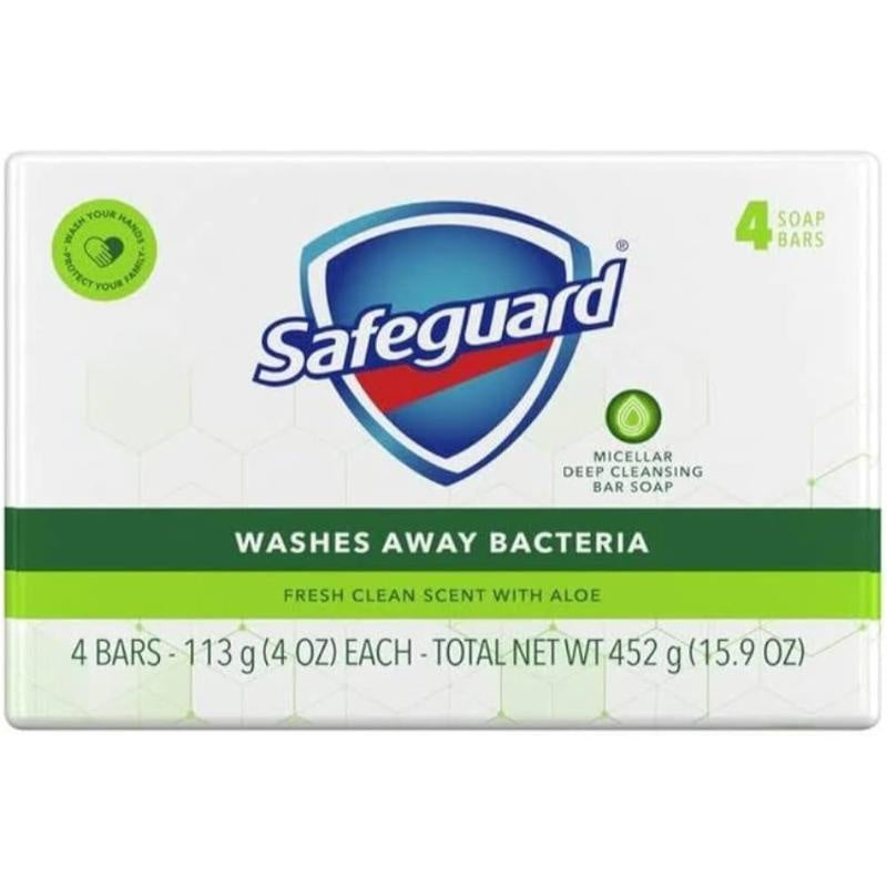 Safeguard White Bath Bars, 4pk