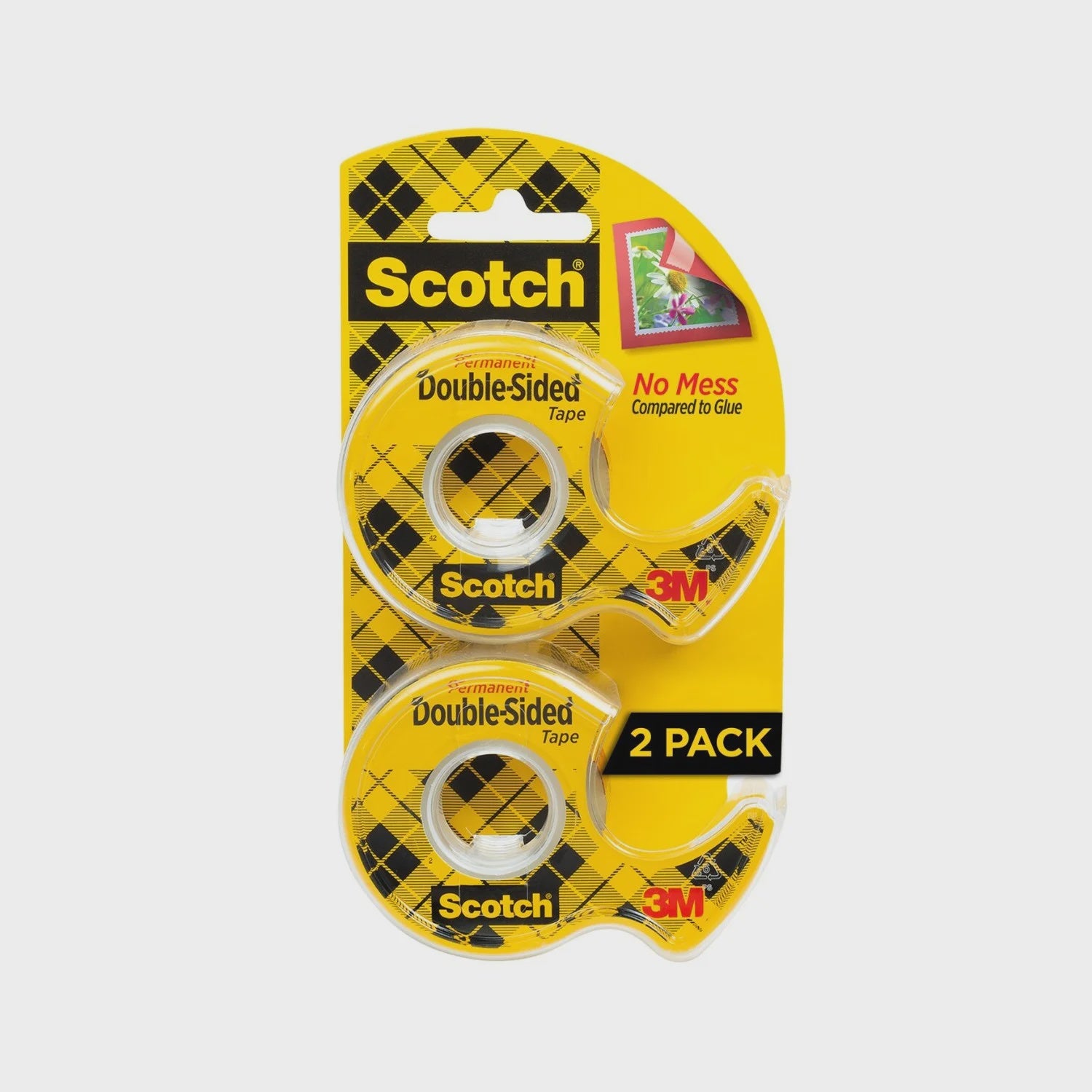 Scotch Double-Sided Tape, 1/2" x 400", 2 Dispensers