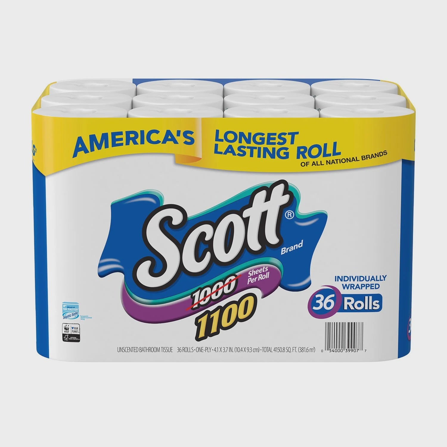 Scott 1100 1-Ply Toilet Paper (1100 sheets/roll, 36 rolls)