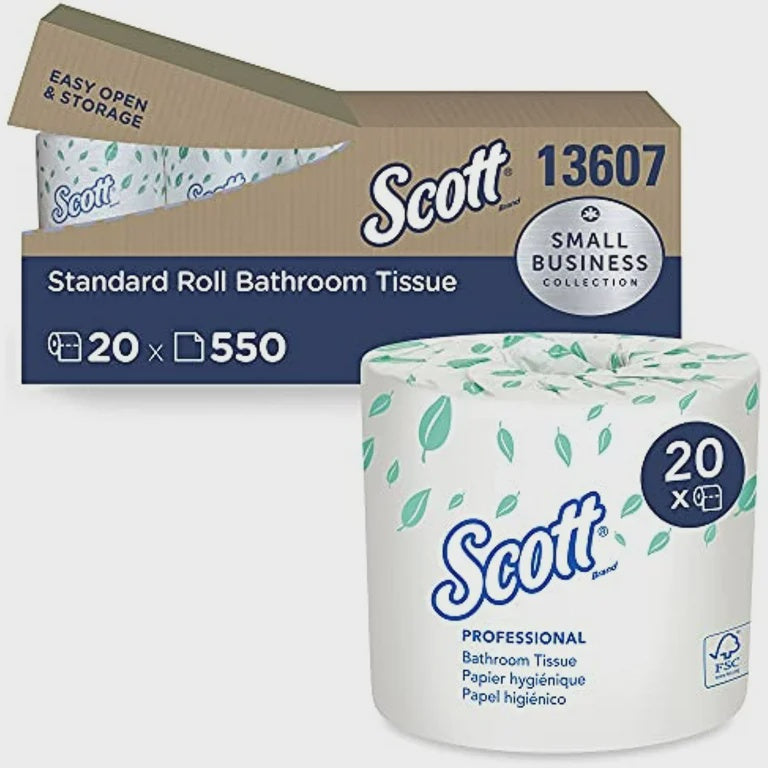 Scott Professional Standard Roll Toilet Paper, Individually Wrapped Rolls, 20 Rolls/Case