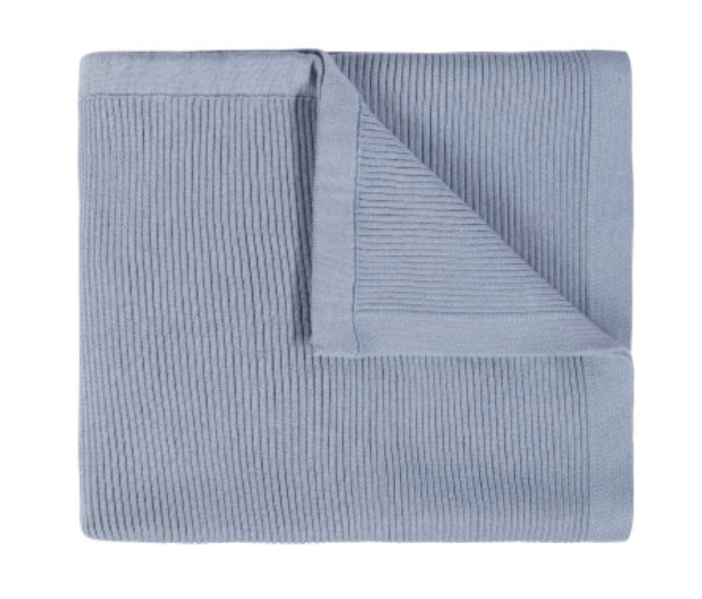 Ribbed Knit Blanket Vintage Blue