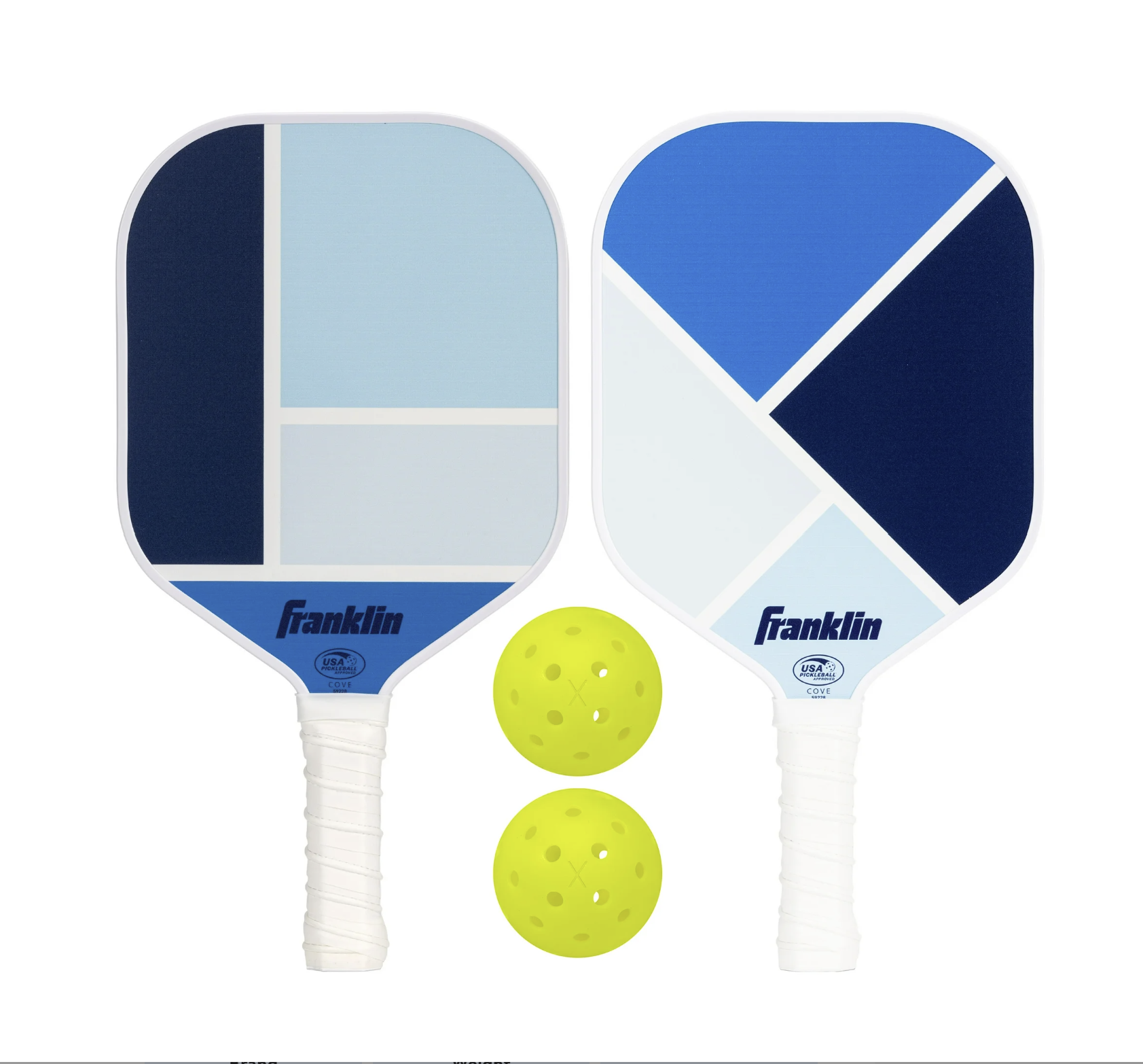 Franklin Sports 2-Player Pickleball Paddle Set - (2) Fiberglass Paddles + (2) X-40 Outdoor Pickleballs