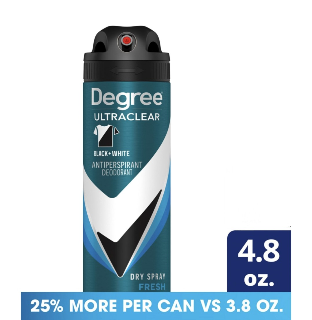 Degree Men UltraClear Antiperspirant Deodorant Dry Spray Black & White Fresh 4.8oz