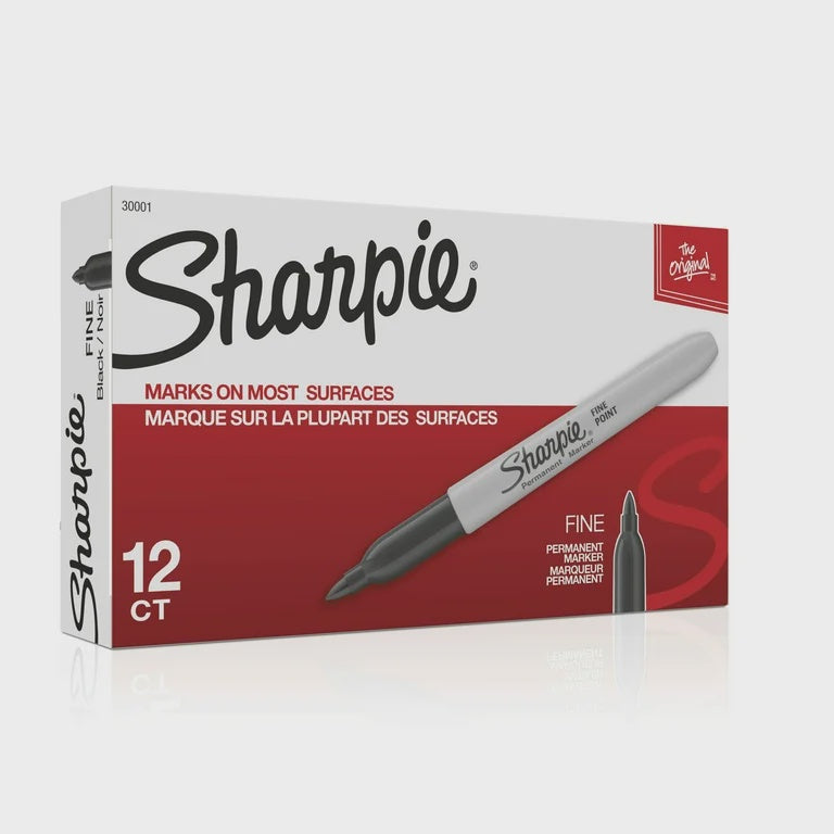 Sharpie Black Fine Point Permanent Markers 12 ct