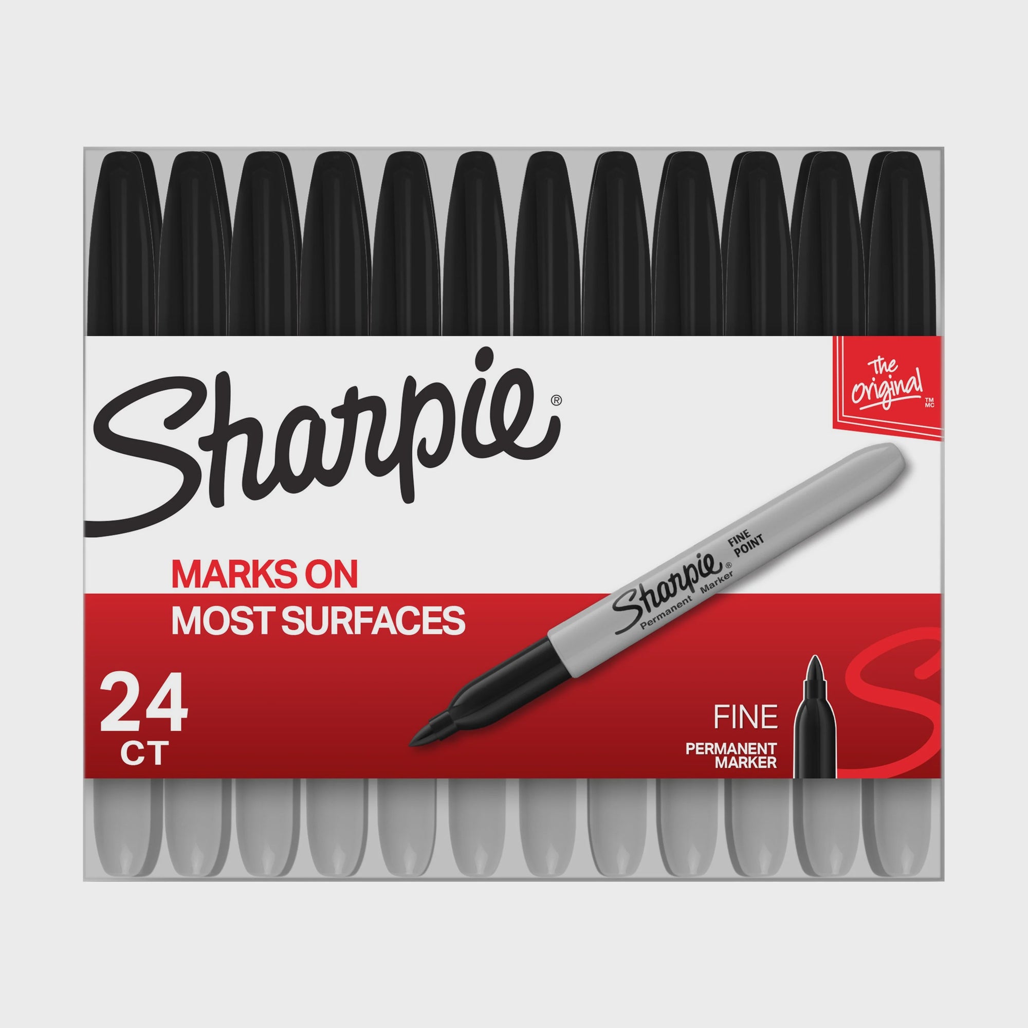 Sharpie Permanent Fine Tip Markers, Black, 24 Count (BPO)