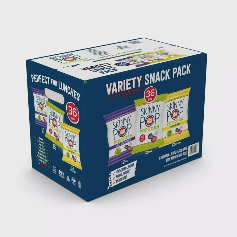 Skinny Popcorn Variety Snack Bags 36 ct (BPO)