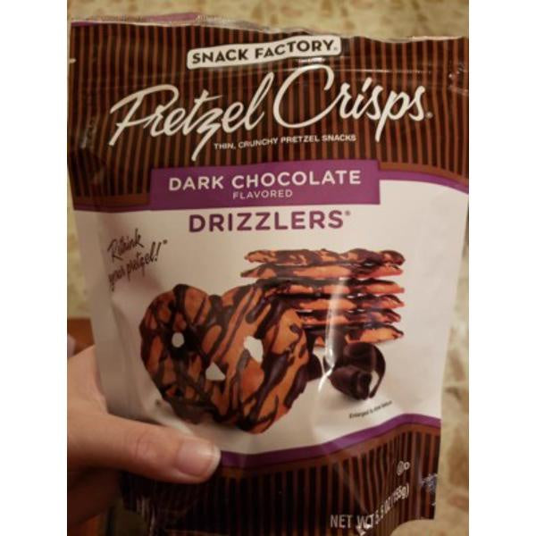 Snack Factory Pretzel Crisps Dark Chocolate Drizzlers 5.5 oz