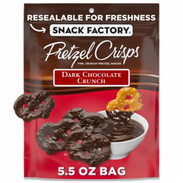 Snack Factory Pretzel Crisps Dark Chocolate Crunch 5.5oz