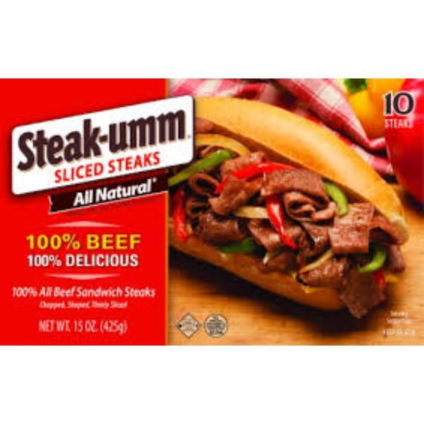 Steak-umm 100% All Beef Sandwich Steaks, 10ct, 15oz