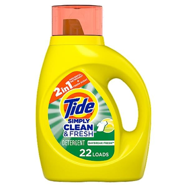 Tide Simply Clean & Fresh Liquid Laundry Detergent, Refreshing Breeze, 22 Loads 32oz