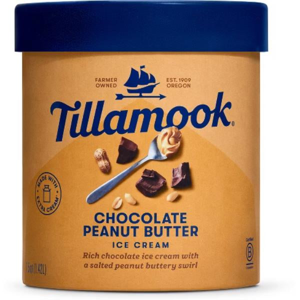 Tillamook Chocolate Peanut Butter Ice Cream 48oz