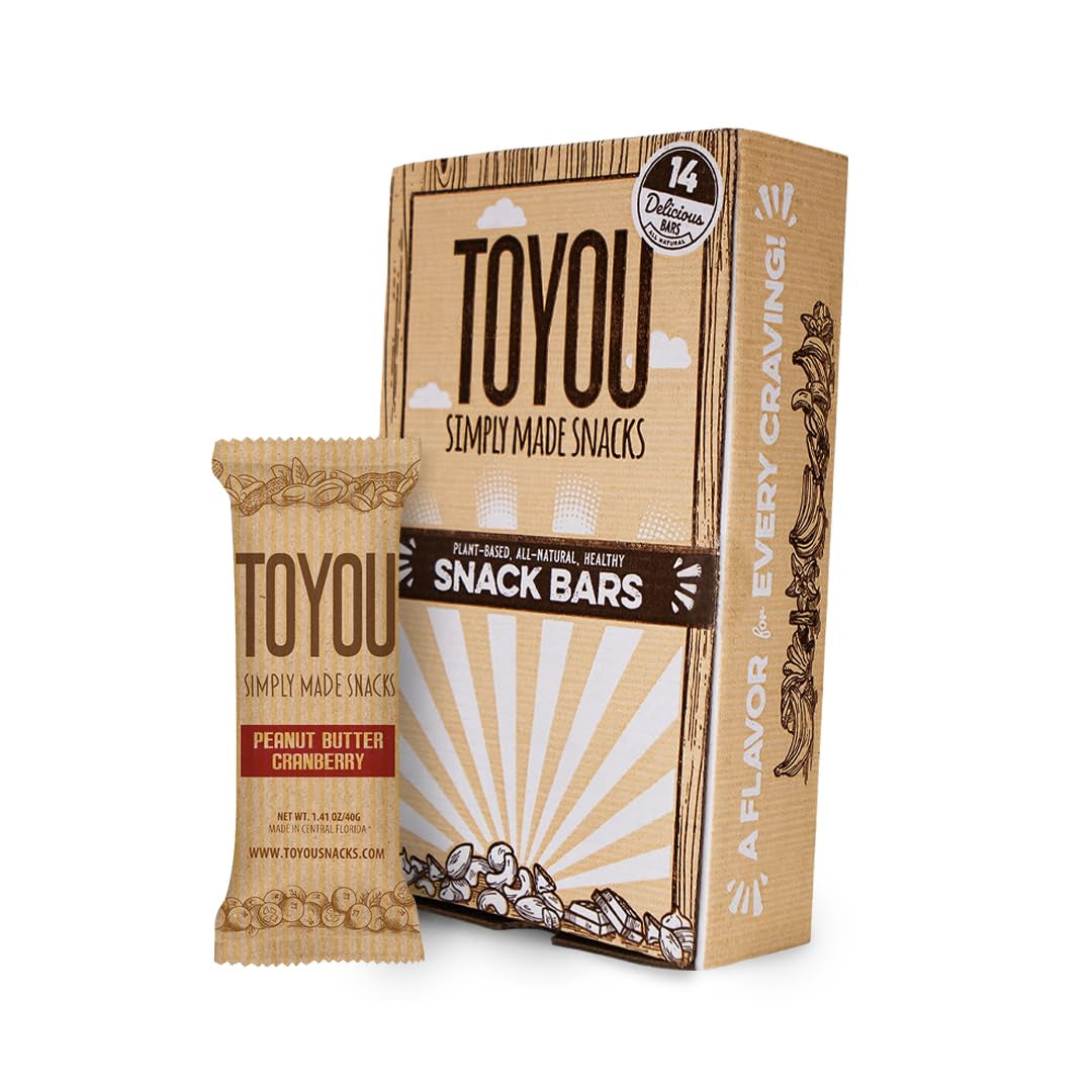 ToYou Snacks Dried Fruit and Nuts Snack Bars, 14 pack