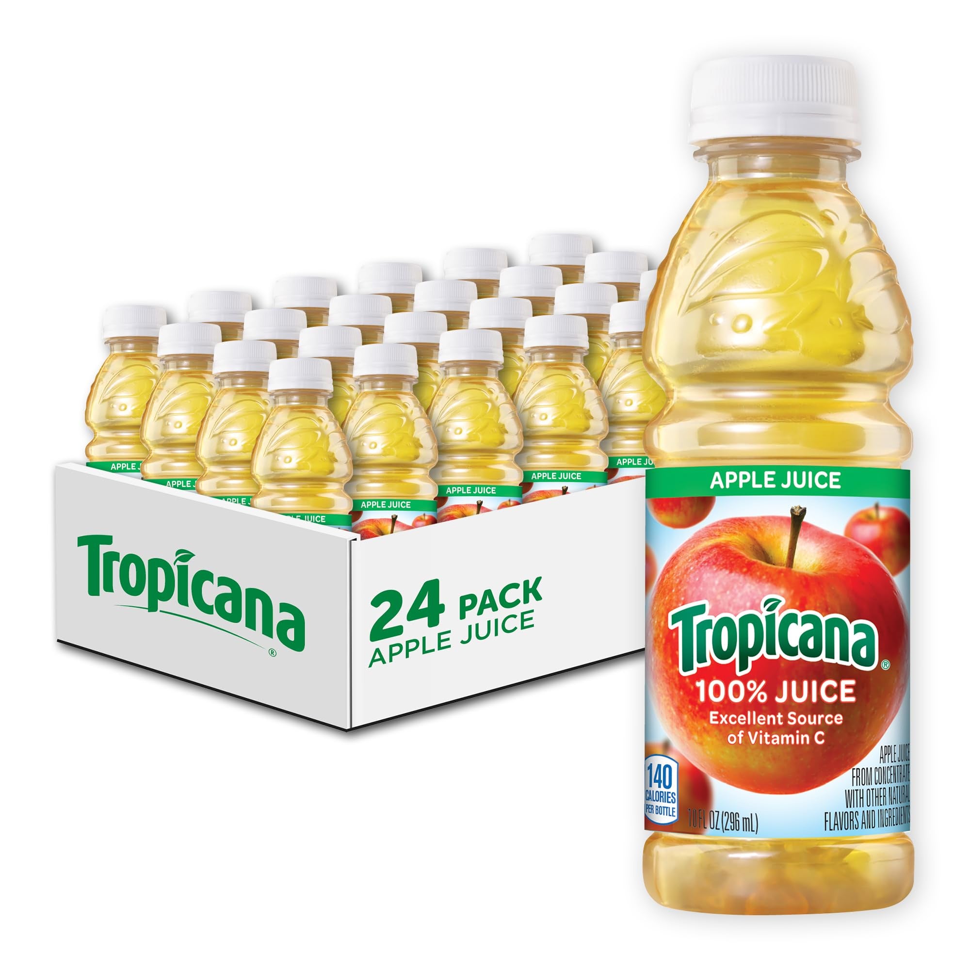 Tropicana 100% Juice, Apple Juice, 10 fl oz (24 pack) (BPO)