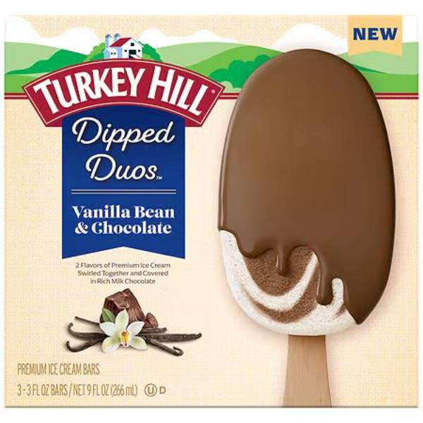 Turkey Hill Dipped Duos Vanilla Bean & Chocolate Ice Cream Bars, 3 ct