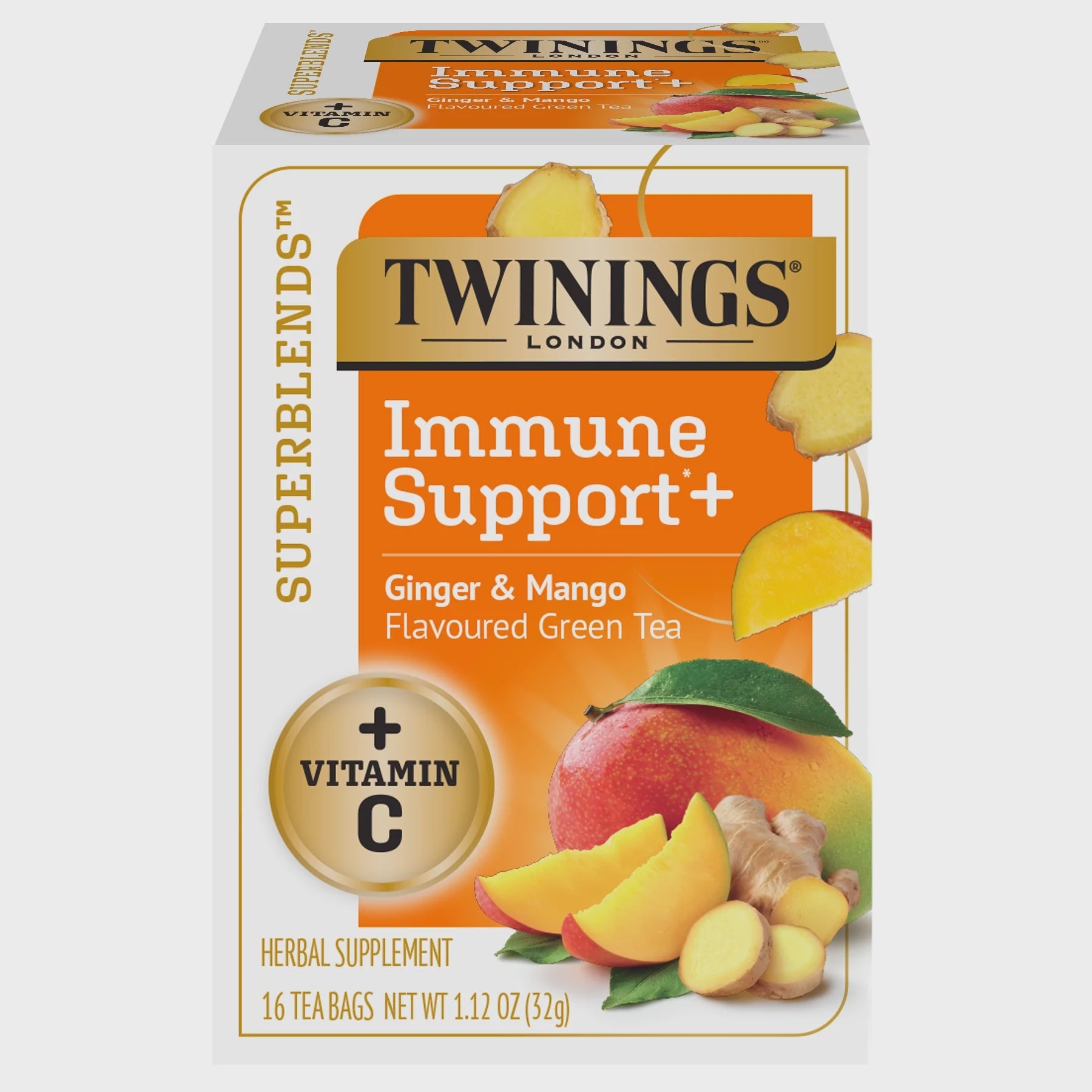 Twining Superblends Ginger & Mango Immune Support + 16bags