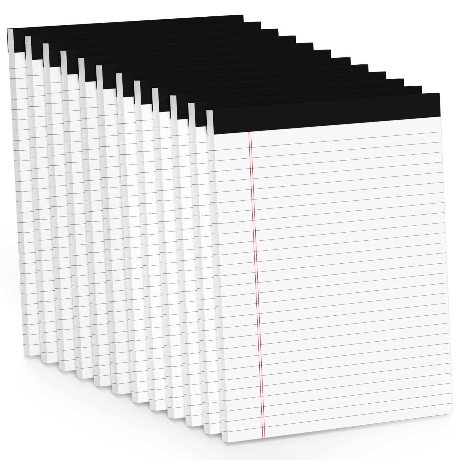 Wide Ruled 8.5 x 11.75-Inch Lined Writing Note Pads - 12-Pack (BPO)