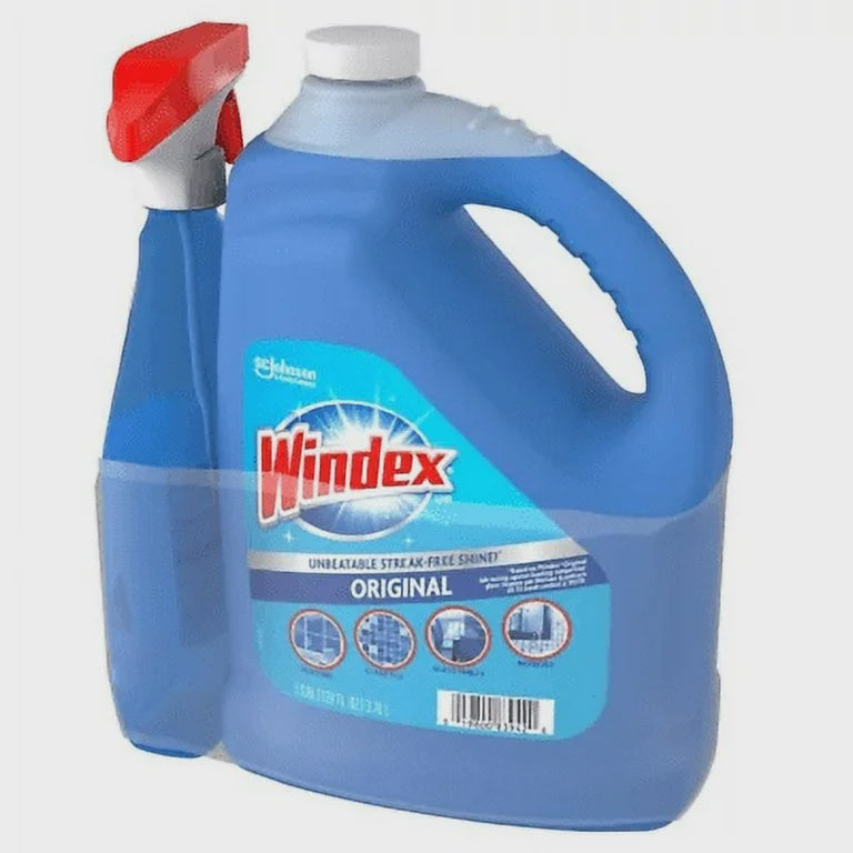 Windex Original Glass Cleaner, 128 fl oz refill, 32 fl oz trigger