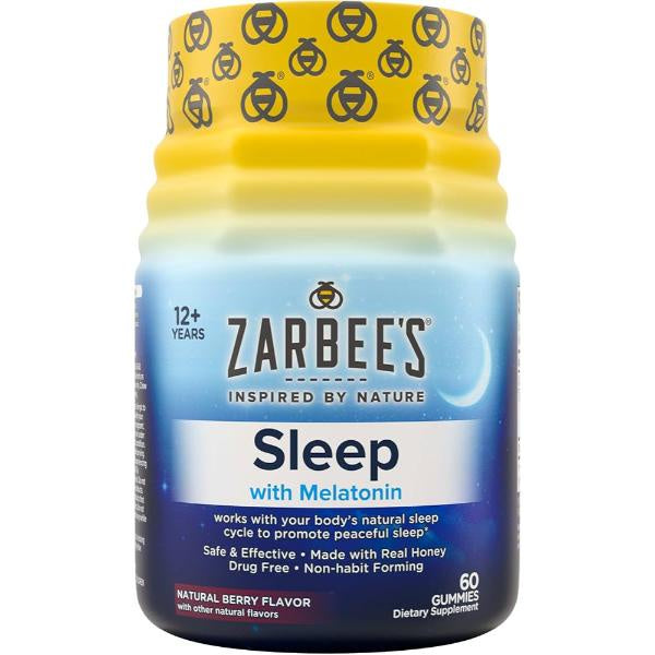 Zarbee's Natural Sleep Gummies w/Melatonin, 3mg, Berry, 60ct (12+Yrs)