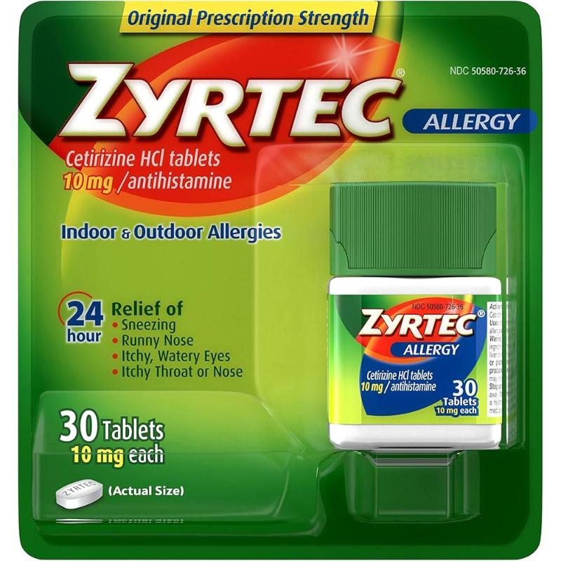 Zyrtec 10 mg Allergy Tablets, 30 ct.