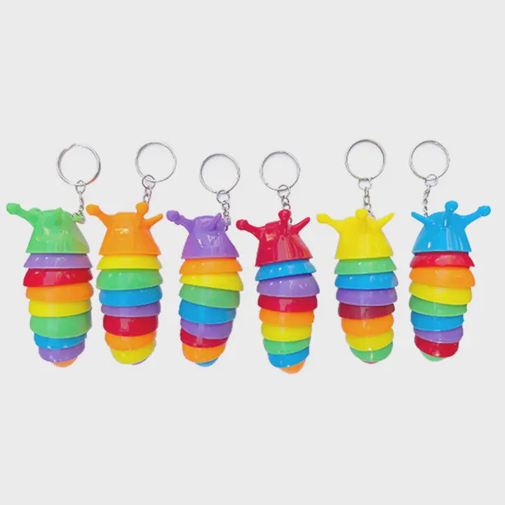 Mini Fidget Slug Keychain Toy