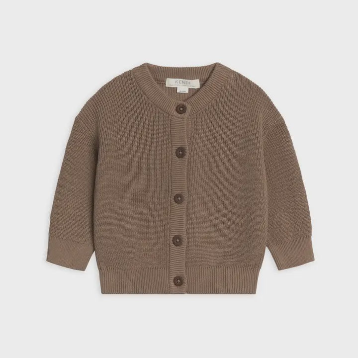 Ellis Sweater Knit Cardigan - Taupe 3T