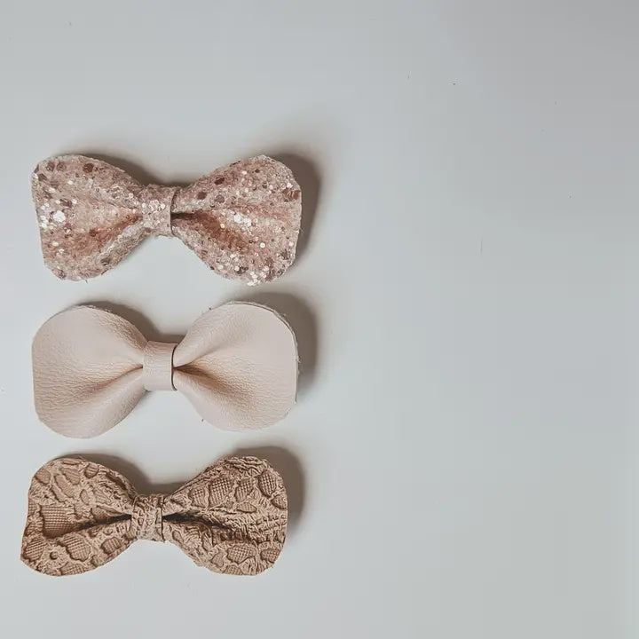 Neutral Hair Bows, 3pk