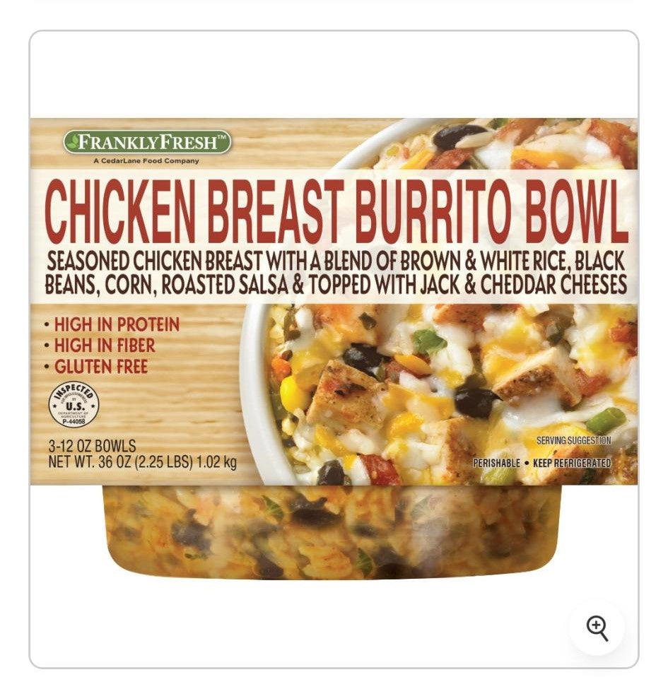 Frankly Fresh Chicken Burrito Bowl 12oz, 3ct