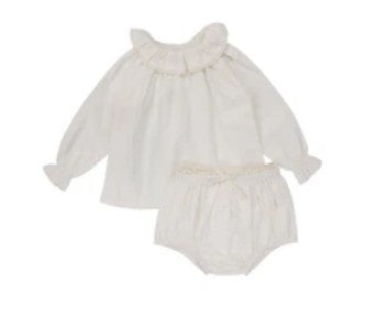 Toddler Girls Set, Cream 12m