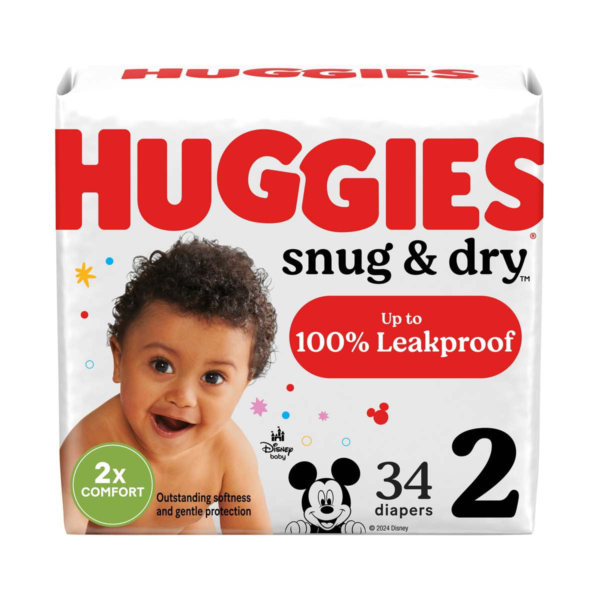 Huggies Snug & Dry Diapers, Size 2 (12-18lb), 34 Ct