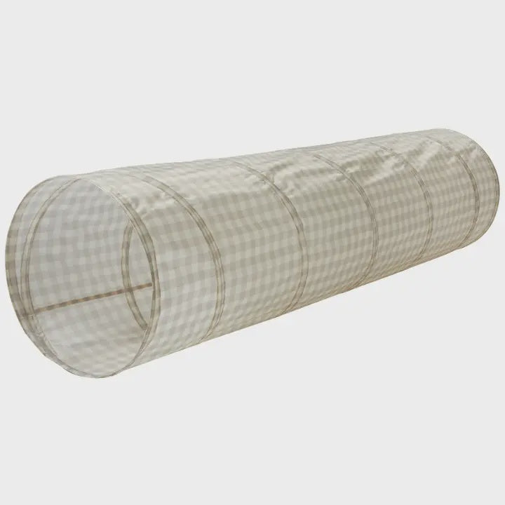 Kids Play Tunnel, Gingham Beige