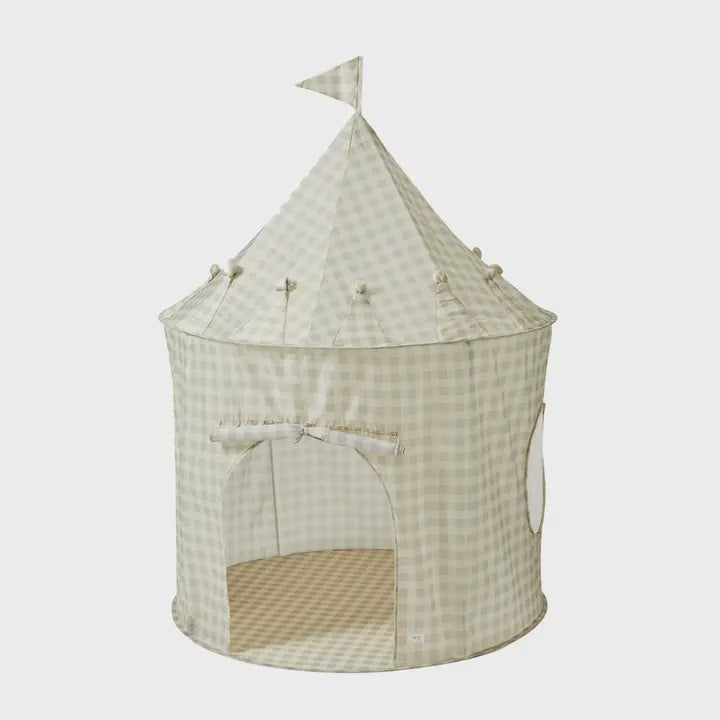 Play Tent Castle, Gingham Beige