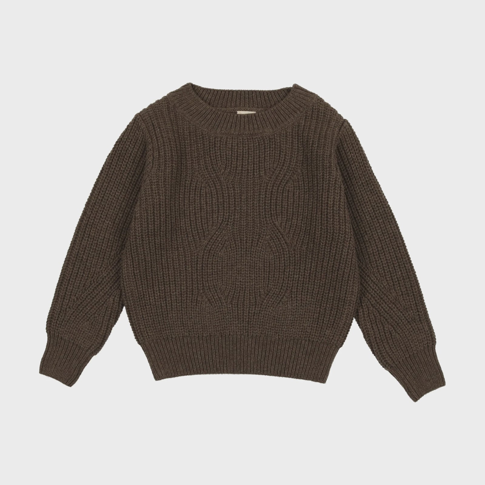 Chunky Knit Sweater Heather Brown / 8Y