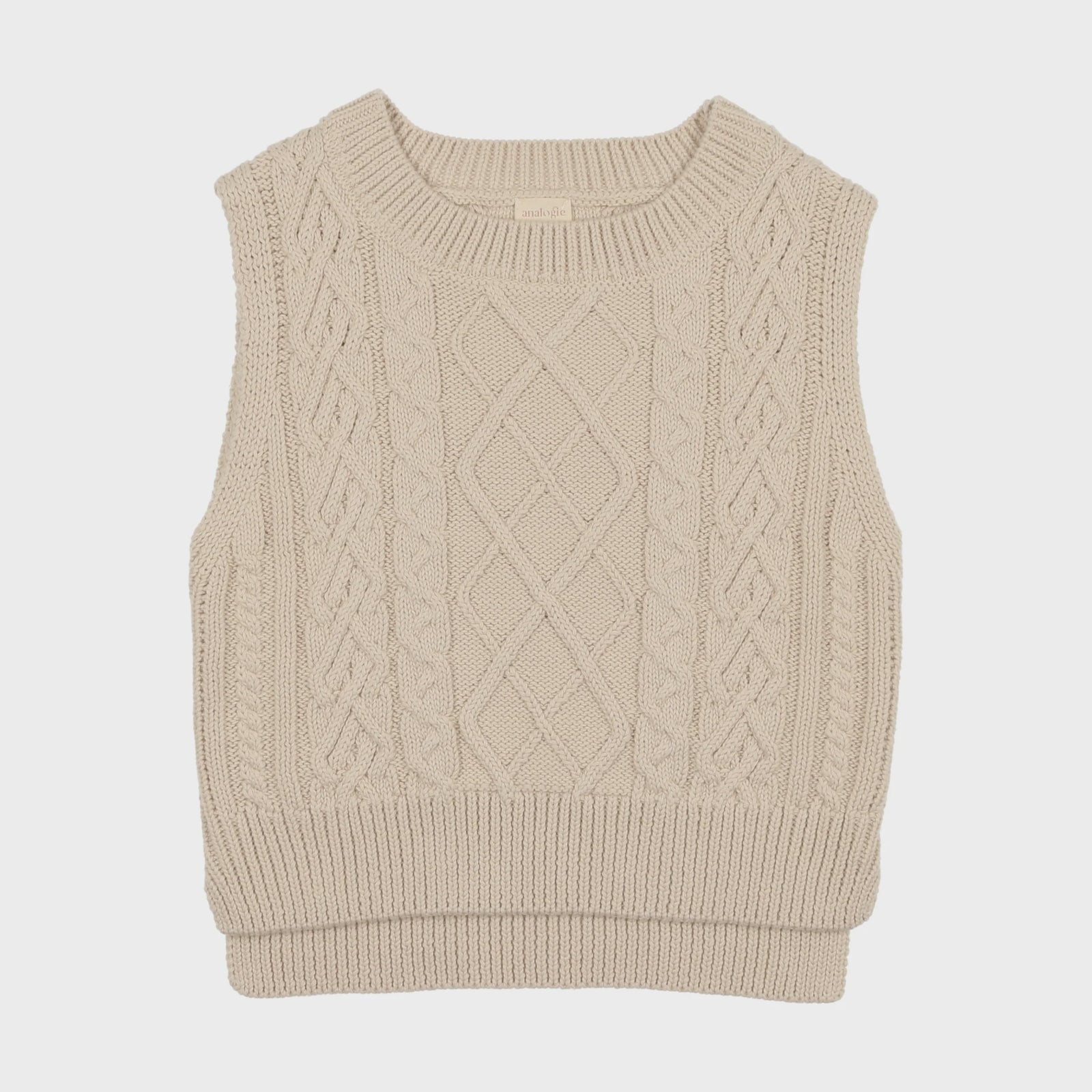 Cable Knit Vest Natural / 7Y