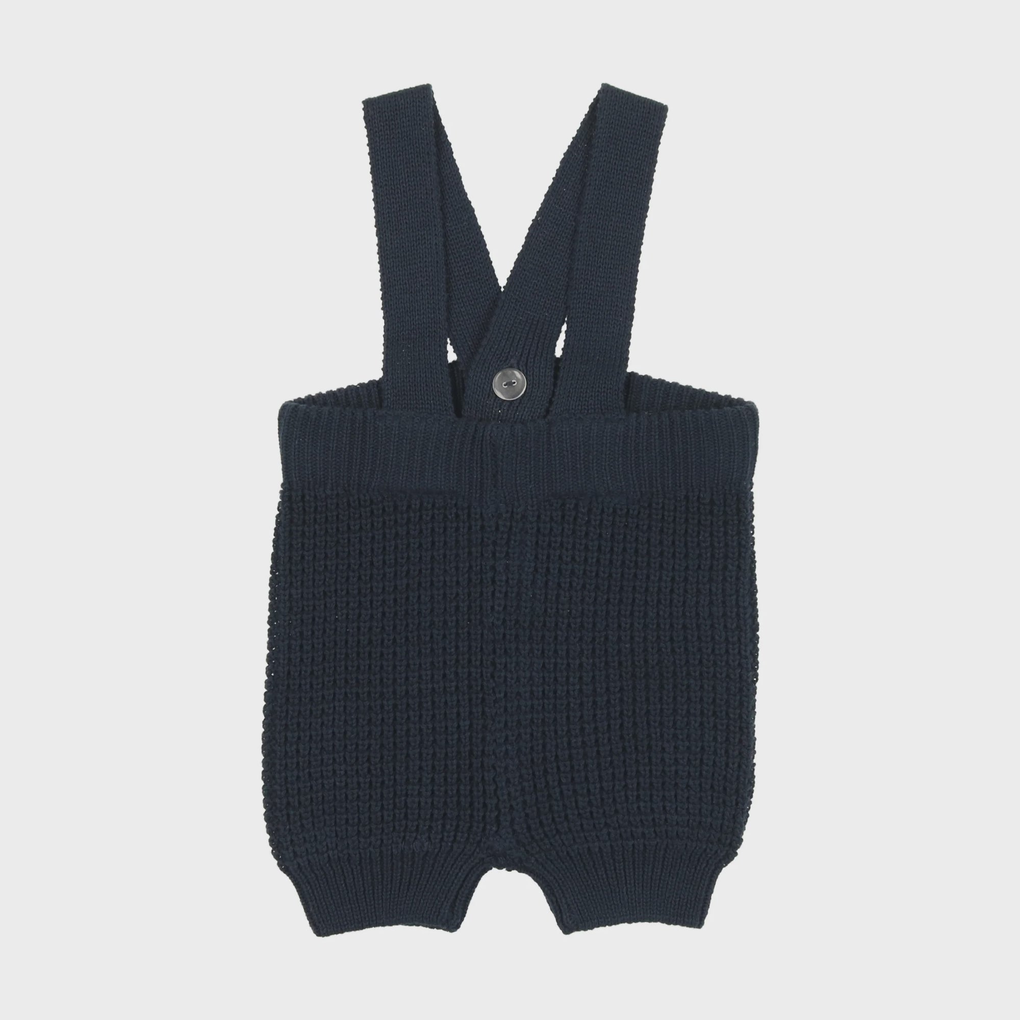 Short Knit Waffle Overalls Navy / 9m