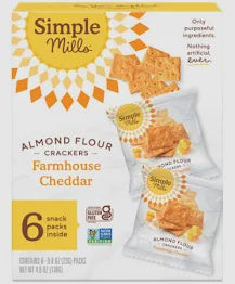 Simple Mills Almond Flour Farmhouse Cheddar 6-0.8oz pkgs