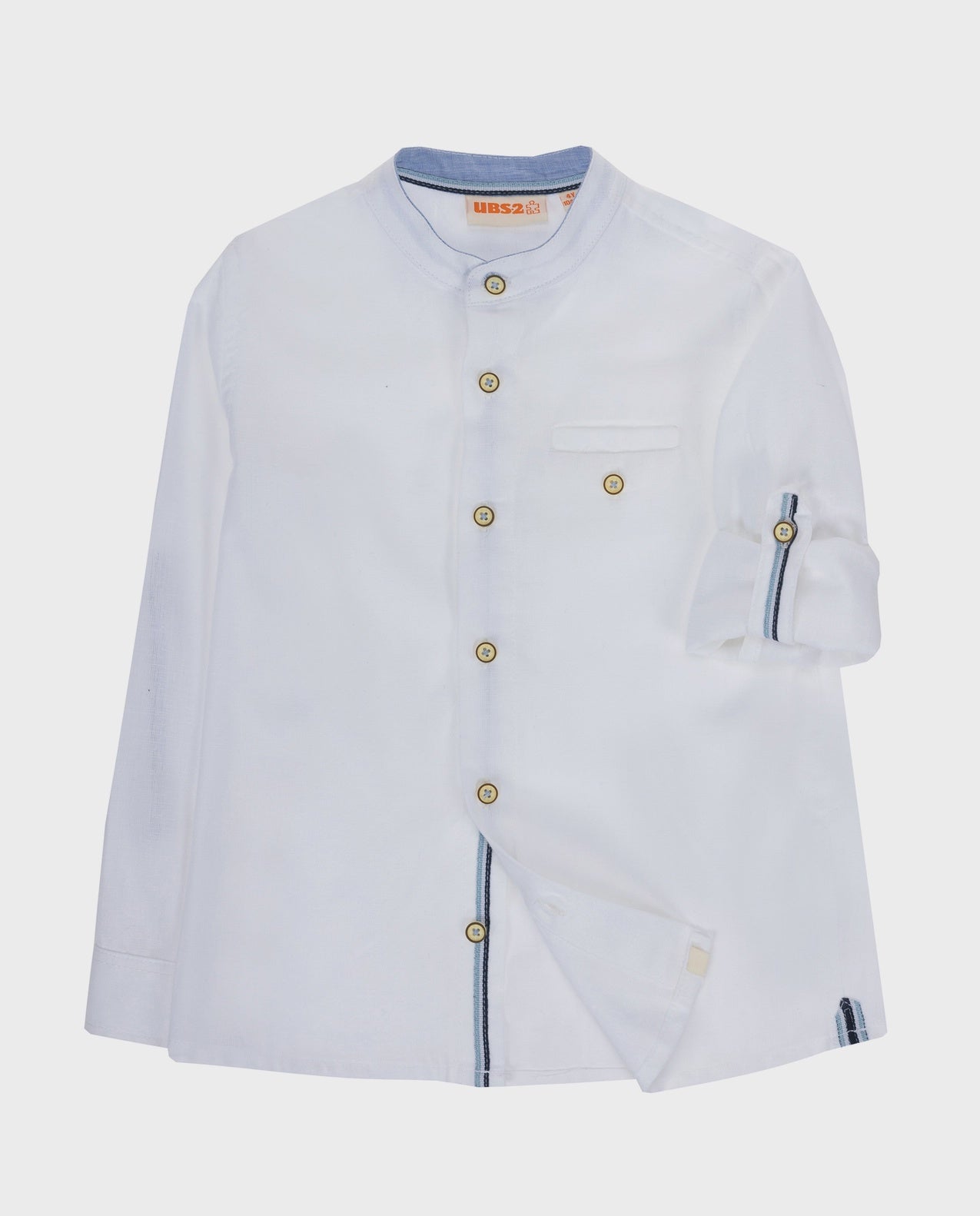 Boy's White Shirt in Linen/Cotton