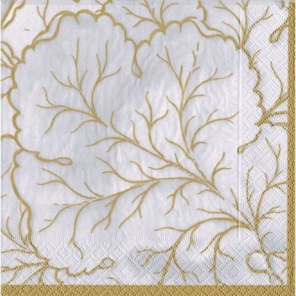 Gilded Majolica Aqua Cocktail Napkins 20pk