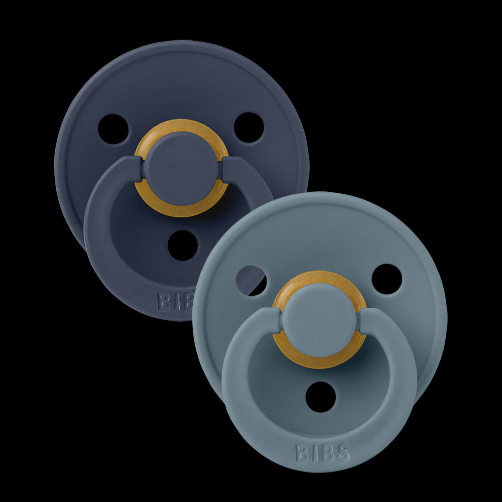 BIBS Colour Deep Space/Petrol - Round,   Natural Rubber Latex  Sz. 2, 2pk