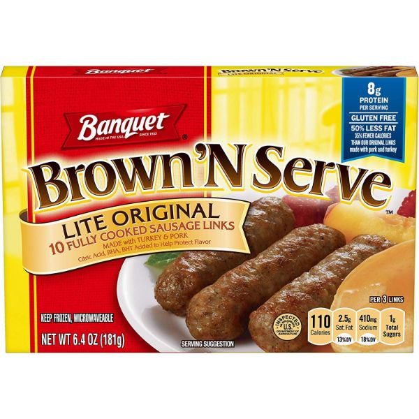 Banquet Brown'NServe Sausages Lite Original 10ct 6.4oz