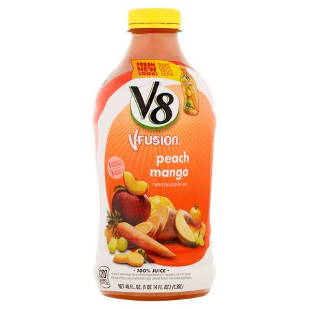 V8 V-Fusion Peach Mango 100% Fruit & Vegetable Juice 46oz