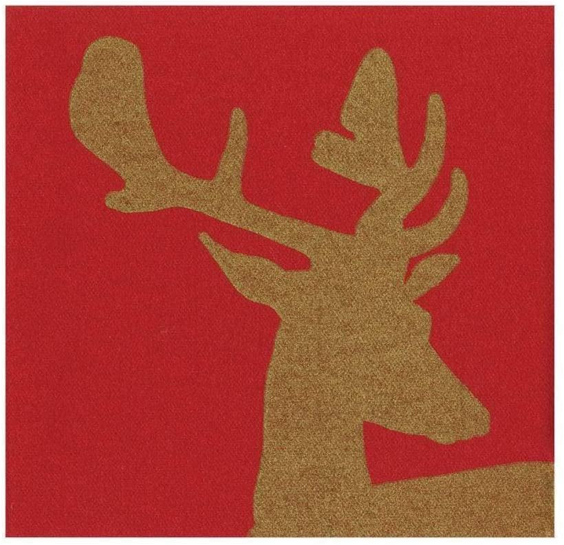 Alpine Stag Red Cocktail Napkins 20pk