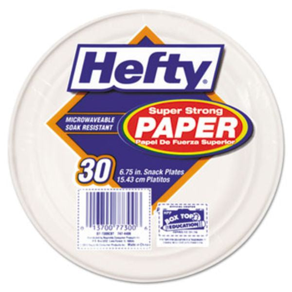 Hefty White Snack Plates 6.75" 30ct