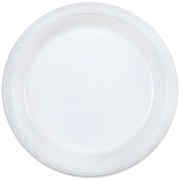10" White Plastic Plate 50pk
